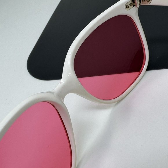 Vintage Maui Jim 001 Nylon Sunglasses White Pink Lenses France Rare main image 12